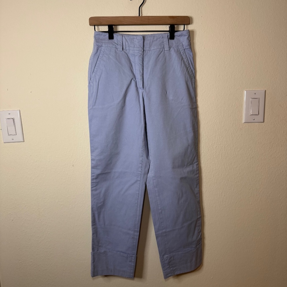 Peserico Cufffed Chino Pants Women's Size 4 (40 EU) Blue Cotton Italian